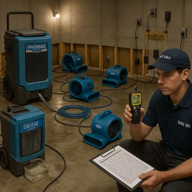 Structural Drying and Dehumidification process in Lutz, FL